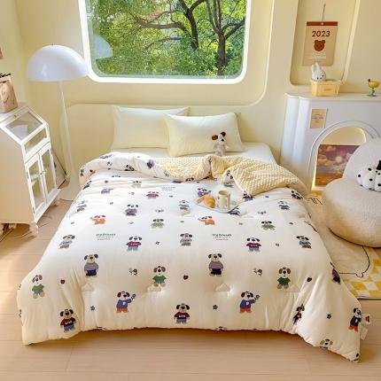 木堇家居 2023新款秋冬针织豆豆大豆四季被 绅士狗狗-豆豆被