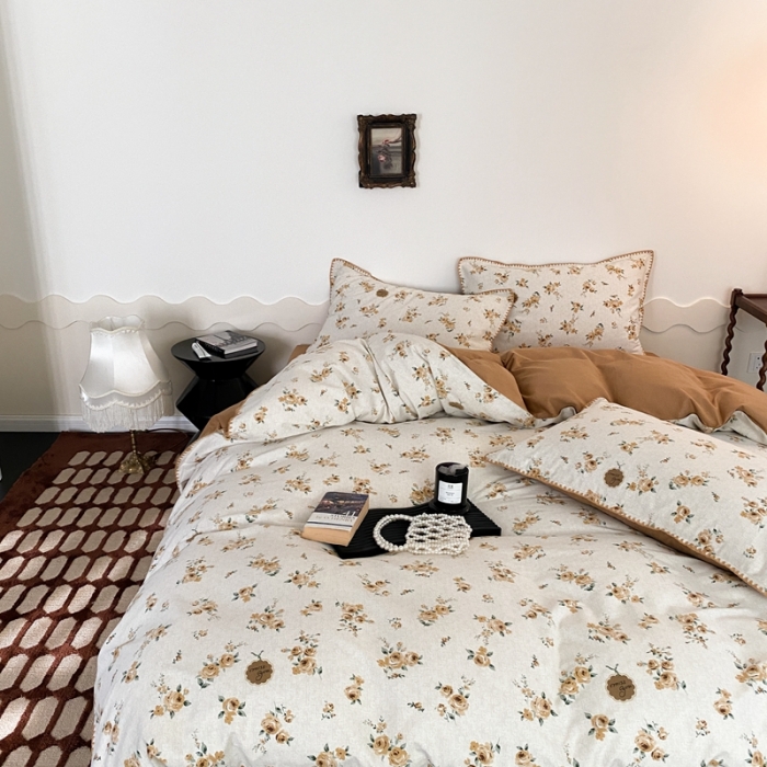 91家纺网 家纺一手货源 找家纺 （总）旷野 2023秋冬磨毛碎花四件套