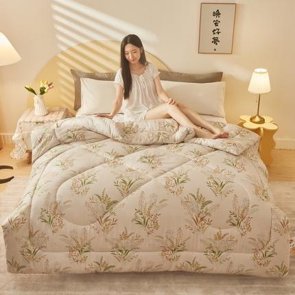 91家纺网 家纺一手货源 找家纺 艾兜坊 2023新款亲肤水洗棉大豆纤维被 被子被芯枝繁叶茂