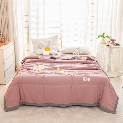 艾兜坊2023新款水洗棉夏被豆沙