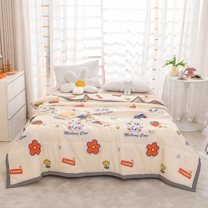 艾兜坊2023新款水洗棉夏被小花牛