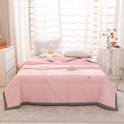 91家纺网 家纺一手货源 找家纺 艾兜坊2023新款水洗棉夏被玉色