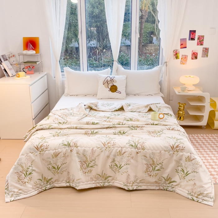 91家纺网 家纺一手货源 找家纺 艾兜坊2023新款水洗棉夏被枝繁叶茂