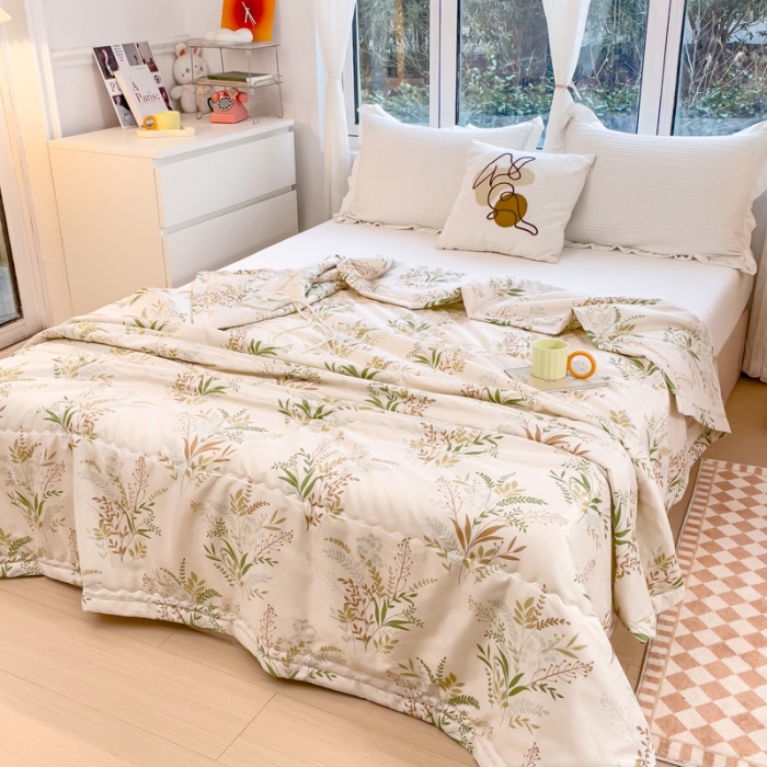 91家纺网 家纺一手货源 找家纺 艾兜坊2023新款水洗棉夏被枝繁叶茂