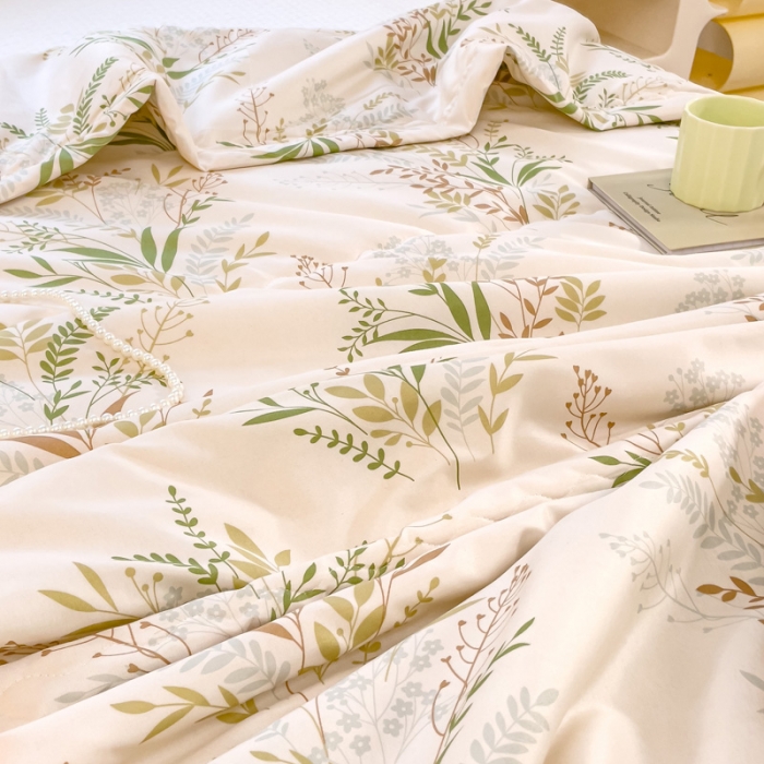 91家纺网 家纺一手货源 找家纺 艾兜坊2023新款水洗棉夏被枝繁叶茂