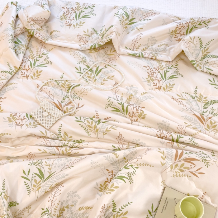 91家纺网 家纺一手货源 找家纺 艾兜坊2023新款水洗棉夏被枝繁叶茂