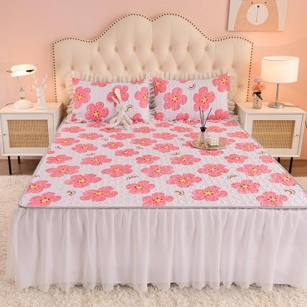 91家纺网 家纺一手货源 找家纺 艾兜坊 2023新款轻柔云感水洗磨毛夹棉床裙繁花舒暖