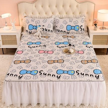 91家纺网 家纺一手货源 找家纺 艾兜坊 2023新款轻柔云感水洗磨毛夹棉床裙萌宠少女