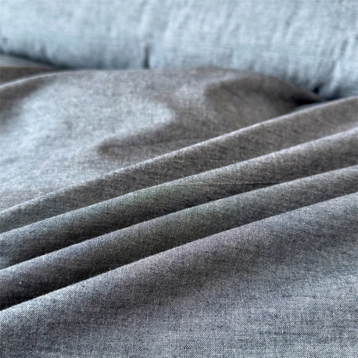 91家纺网 家纺一手货源 找家纺 三沁 2023新款直播爆款A类全棉纯棉水洗棉简约无印风纯色四件套 黑灰