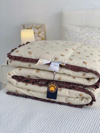 蓝庭全棉印花花边冬被大豆被春秋被芯被子可机洗 碧桃