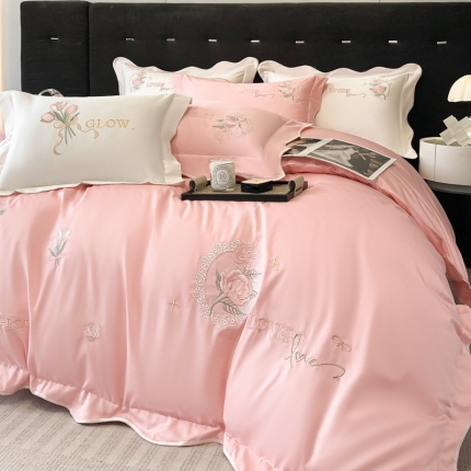 91家纺网 家纺一手货源 找家纺 （总）星蕴 2023新款13376喷气全工艺刺绣纯棉全棉四件套-如雅