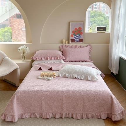 91家纺网 家纺一手货源 找家纺 （总）诗黛尔 2023秋冬新款全棉斜纹夹棉床盖花边款-玫瑰花语系列