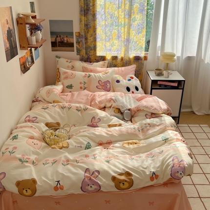 91家纺网 家纺一手货源 找家纺 桃喜 2024开学季新款40支13372全棉四件套 黛茜