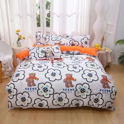 91家纺网 家纺一手货源 找家纺 2023新款亲肤棉美棉芦荟棉四件套美棉（8月）新花色 巴黎世家