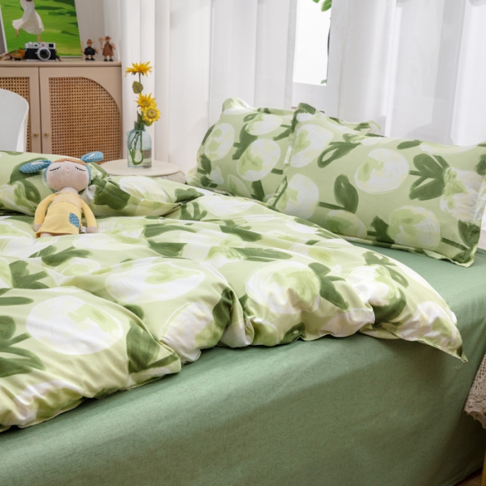 91家纺网 家纺一手货源 找家纺 2023新款亲肤棉美棉芦荟棉四件套美棉（8月）新花色 米兰的春天