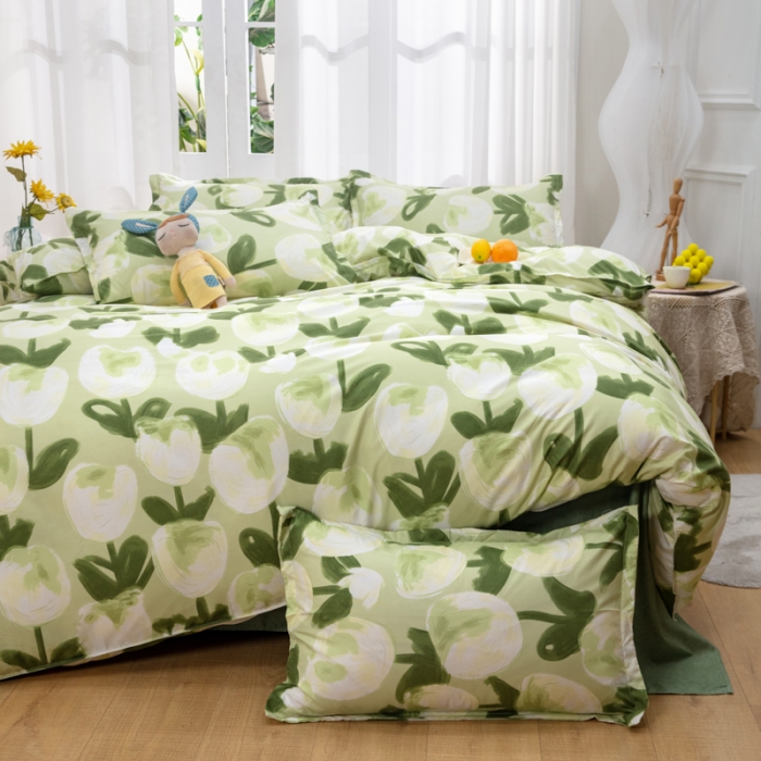 91家纺网 家纺一手货源 找家纺 2023新款亲肤棉美棉芦荟棉四件套美棉（8月）新花色 米兰的春天