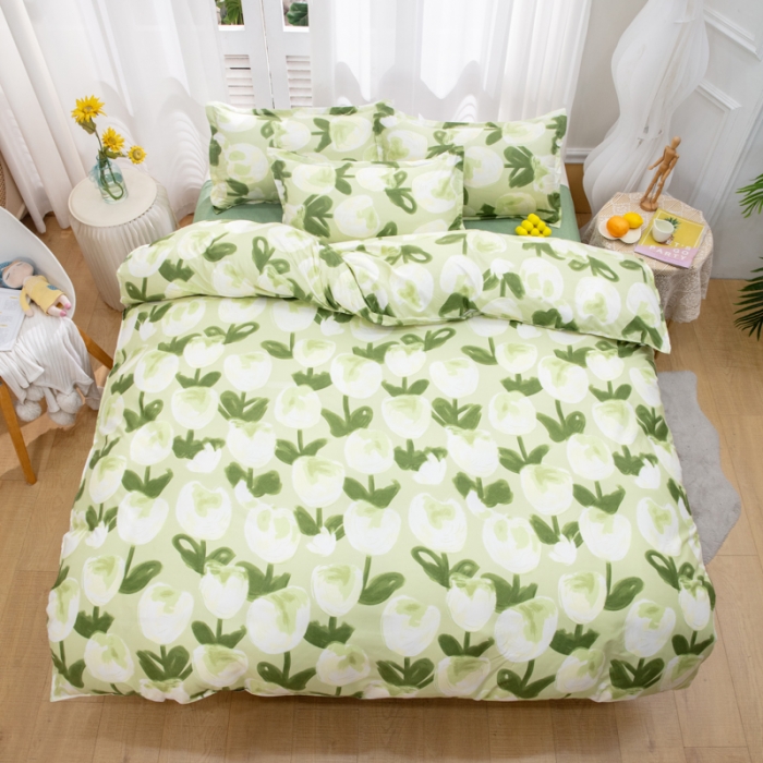 91家纺网 家纺一手货源 找家纺 2023新款亲肤棉美棉芦荟棉四件套美棉（8月）新花色 米兰的春天