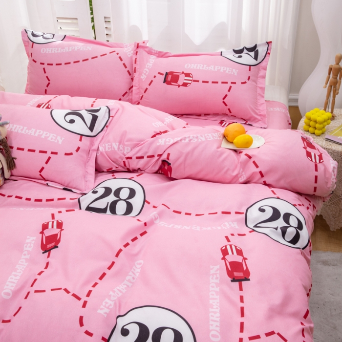 91家纺网 家纺一手货源 找家纺 2023新款亲肤棉美棉芦荟棉四件套美棉（8月）新花色 粉红女郎