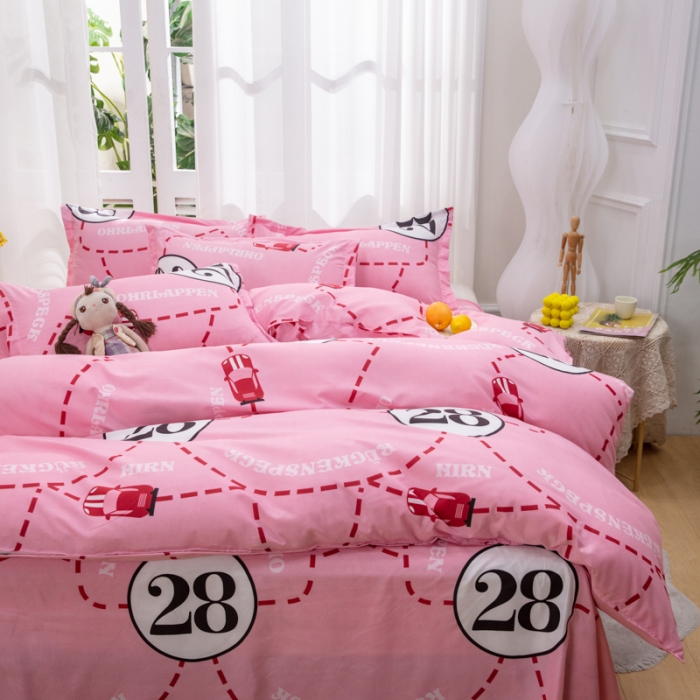 91家纺网 家纺一手货源 找家纺 2023新款亲肤棉美棉芦荟棉四件套美棉（8月）新花色 粉红女郎