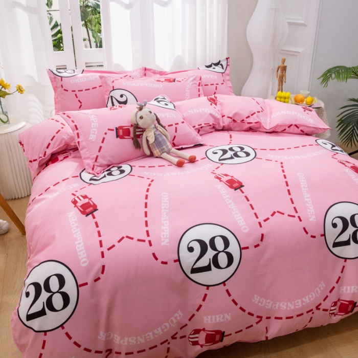 91家纺网 家纺一手货源 找家纺 2023新款亲肤棉美棉芦荟棉四件套美棉（8月）新花色 粉红女郎