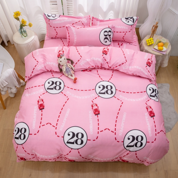 91家纺网 家纺一手货源 找家纺 2023新款亲肤棉美棉芦荟棉四件套美棉（8月）新花色 粉红女郎