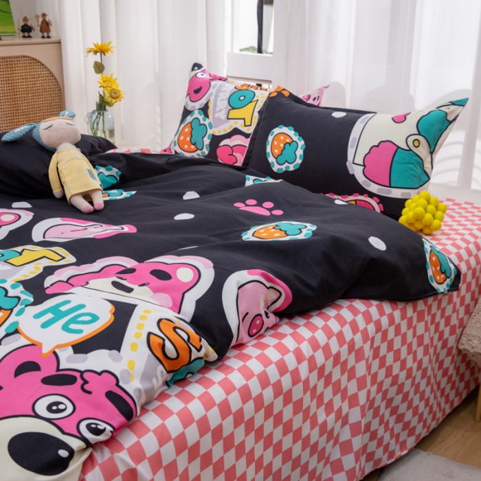 91家纺网 家纺一手货源 找家纺 2023新款亲肤棉美棉芦荟棉四件套美棉（8月）新花色 无敌可爱