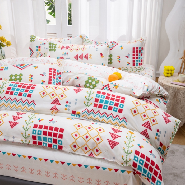 91家纺网 家纺一手货源 找家纺 2023新款亲肤棉美棉芦荟棉四件套美棉（8月）新花色 梦幻人生