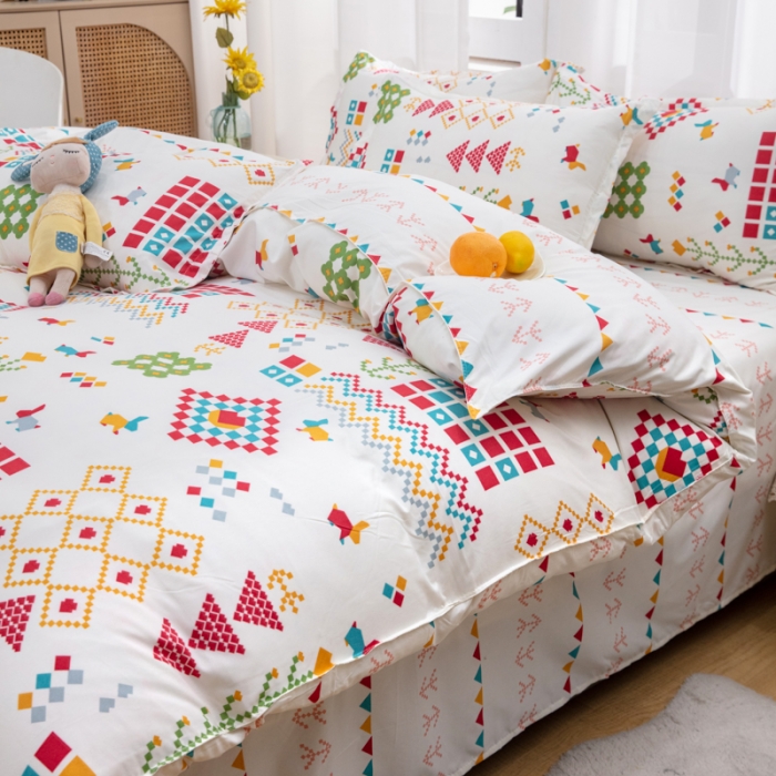 91家纺网 家纺一手货源 找家纺 2023新款亲肤棉美棉芦荟棉四件套美棉（8月）新花色 梦幻人生