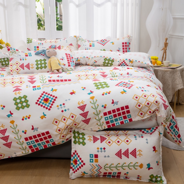 91家纺网 家纺一手货源 找家纺 2023新款亲肤棉美棉芦荟棉四件套美棉（8月）新花色 梦幻人生