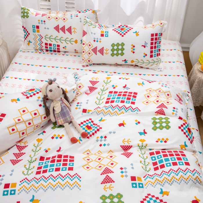 91家纺网 家纺一手货源 找家纺 2023新款亲肤棉美棉芦荟棉四件套美棉（8月）新花色 梦幻人生