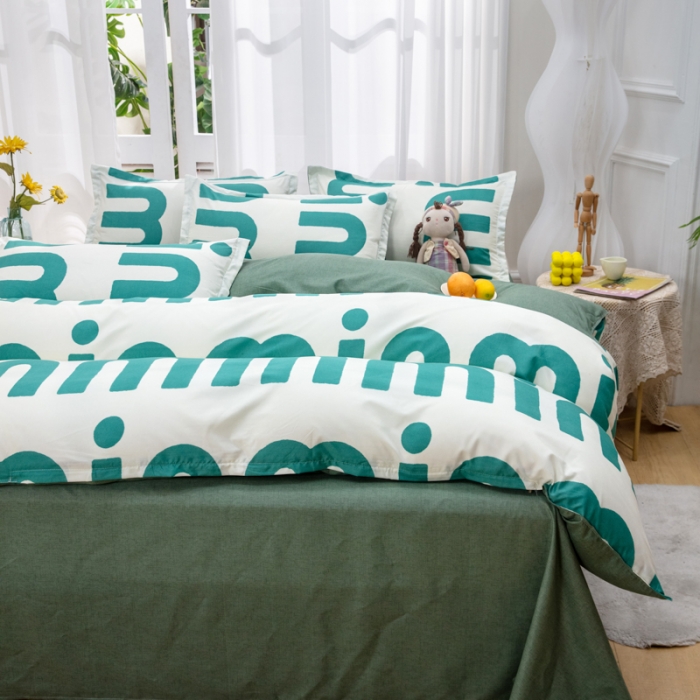 91家纺网 家纺一手货源 找家纺 2023新款亲肤棉美棉芦荟棉四件套美棉（8月）新花色 潮流-绿