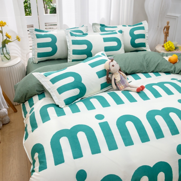 91家纺网 家纺一手货源 找家纺 2023新款亲肤棉美棉芦荟棉四件套美棉（8月）新花色 潮流-绿