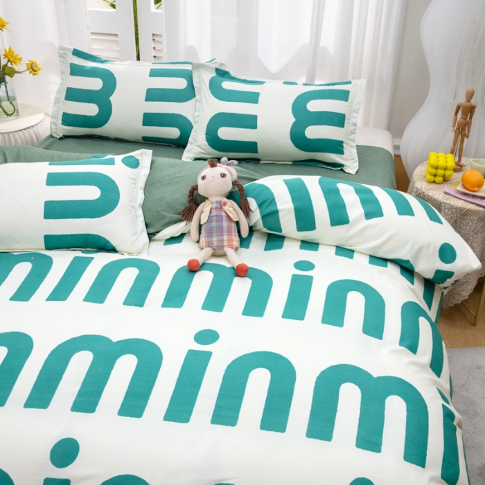 91家纺网 家纺一手货源 找家纺 2023新款亲肤棉美棉芦荟棉四件套美棉（8月）新花色 潮流-绿