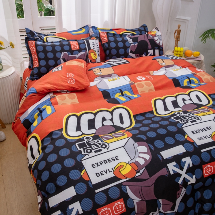 91家纺网 家纺一手货源 找家纺 2023新款亲肤棉美棉芦荟棉四件套美棉（8月）新花色 乐高王国