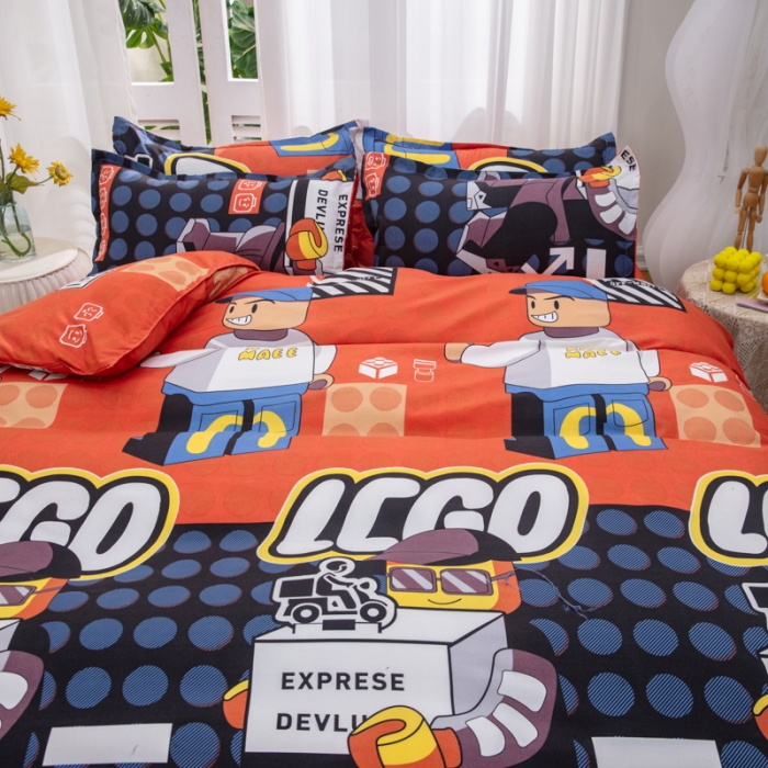 91家纺网 家纺一手货源 找家纺 2023新款亲肤棉美棉芦荟棉四件套美棉（8月）新花色 乐高王国