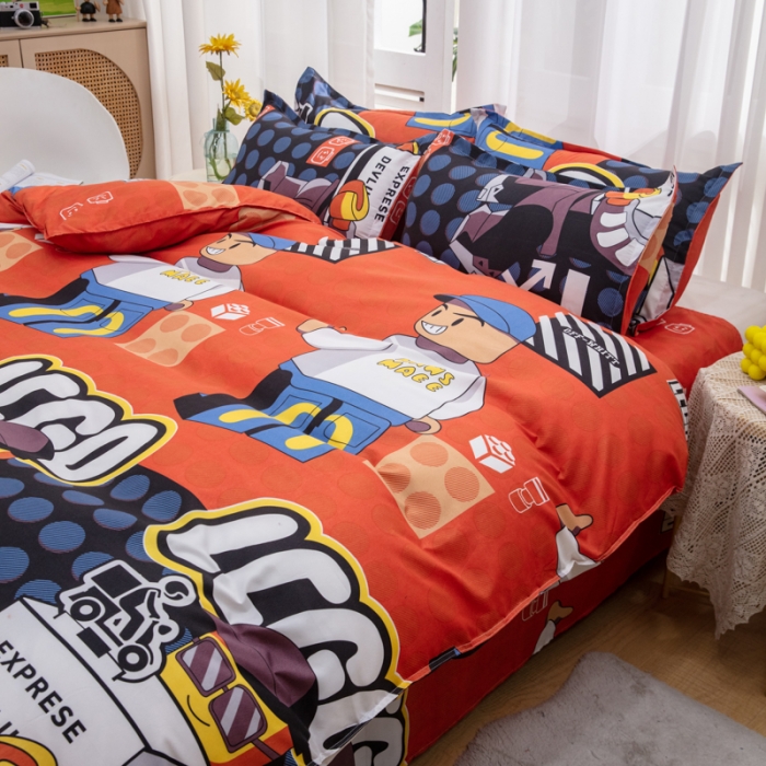 91家纺网 家纺一手货源 找家纺 2023新款亲肤棉美棉芦荟棉四件套美棉（8月）新花色 乐高王国