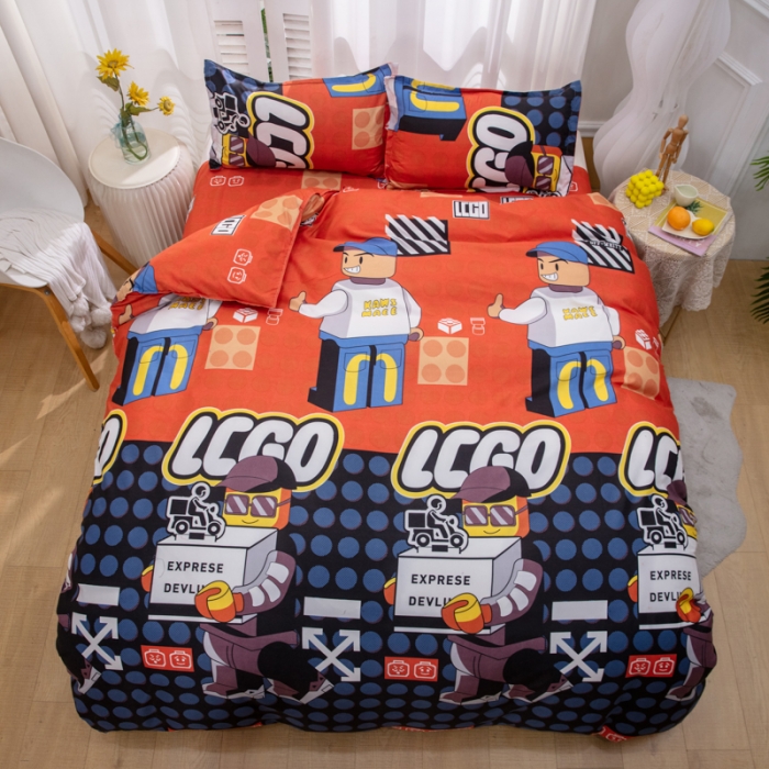 91家纺网 家纺一手货源 找家纺 2023新款亲肤棉美棉芦荟棉四件套美棉（8月）新花色 乐高王国