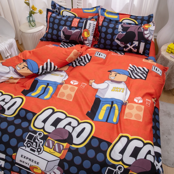 91家纺网 家纺一手货源 找家纺 2023新款亲肤棉美棉芦荟棉四件套美棉（8月）新花色 乐高王国