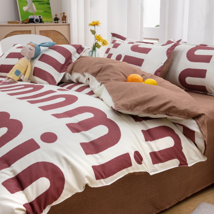 91家纺网 家纺一手货源 找家纺 2023新款亲肤棉美棉芦荟棉四件套美棉（8月）新花色 潮流-可可