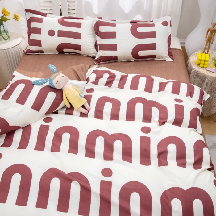 91家纺网 家纺一手货源 找家纺 2023新款亲肤棉美棉芦荟棉四件套美棉（8月）新花色 潮流-可可