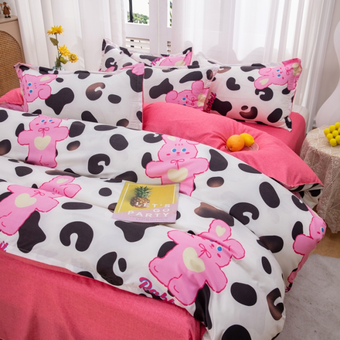 91家纺网 家纺一手货源 找家纺 2023新款亲肤棉美棉芦荟棉四件套美棉（8月）新花色 豹纹兔