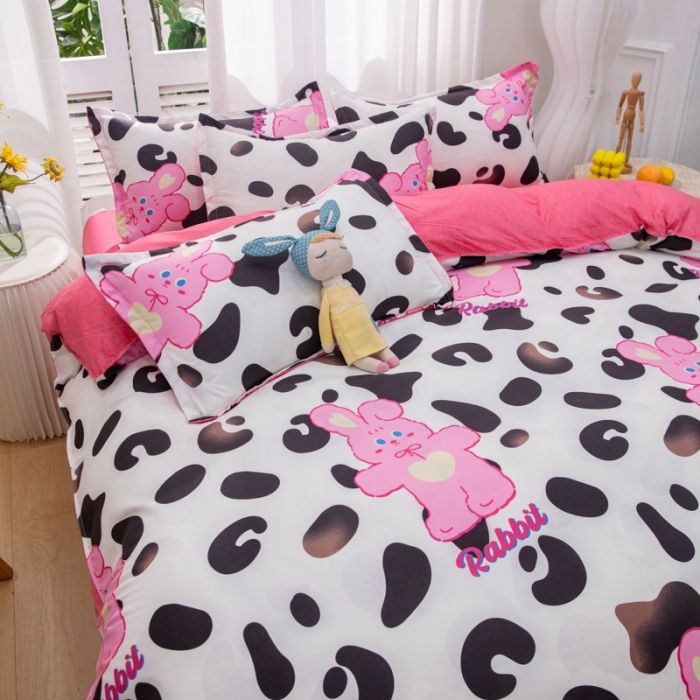 91家纺网 家纺一手货源 找家纺 2023新款亲肤棉美棉芦荟棉四件套美棉（8月）新花色 豹纹兔