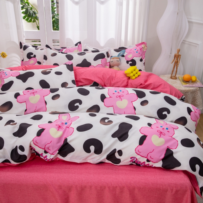 91家纺网 家纺一手货源 找家纺 2023新款亲肤棉美棉芦荟棉四件套美棉（8月）新花色 豹纹兔