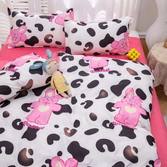 91家纺网 家纺一手货源 找家纺 2023新款亲肤棉美棉芦荟棉四件套美棉（8月）新花色 豹纹兔