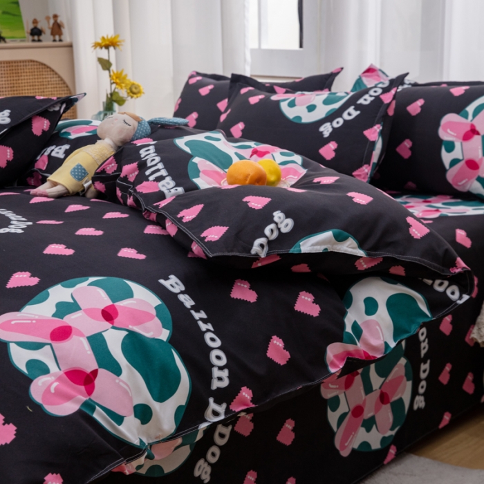 91家纺网 家纺一手货源 找家纺 2023新款亲肤棉美棉芦荟棉四件套美棉（8月）新花色 气泡狗