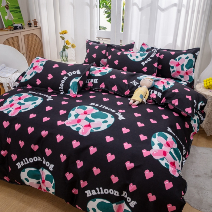 91家纺网 家纺一手货源 找家纺 2023新款亲肤棉美棉芦荟棉四件套美棉（8月）新花色 气泡狗