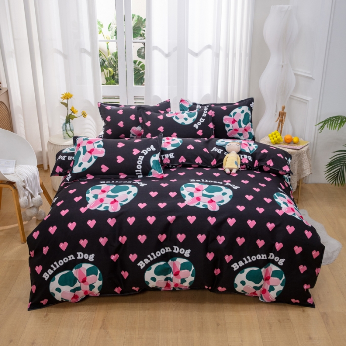 91家纺网 家纺一手货源 找家纺 2023新款亲肤棉美棉芦荟棉四件套美棉（8月）新花色 气泡狗