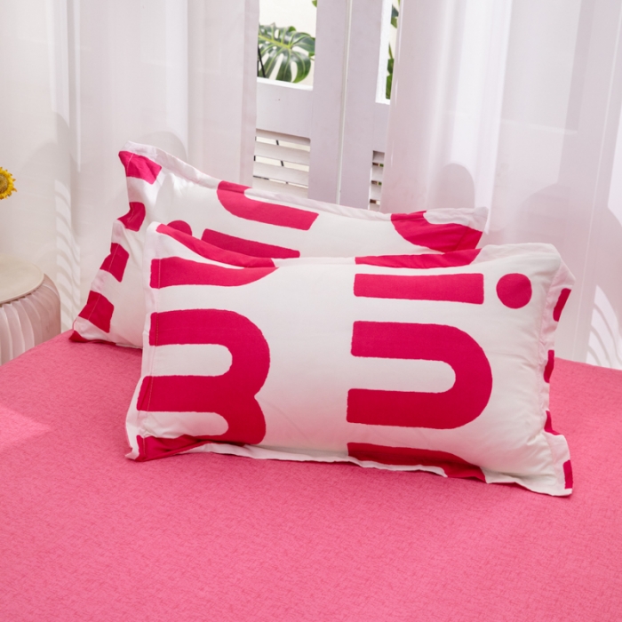 91家纺网 家纺一手货源 找家纺 2023新款亲肤棉美棉芦荟棉四件套美棉（8月）新花色 潮流-粉