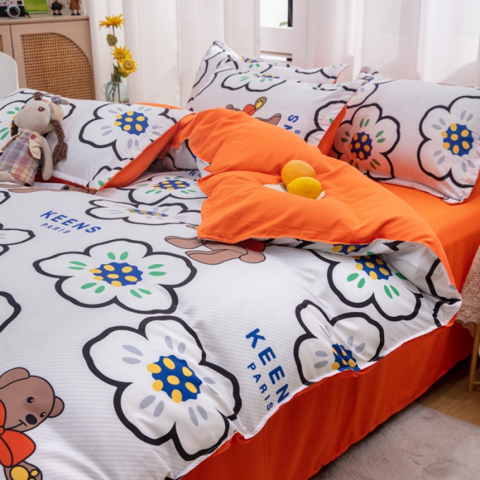 91家纺网 家纺一手货源 找家纺 2023新款亲肤棉美棉芦荟棉四件套美棉（8月）新花色 巴黎世家