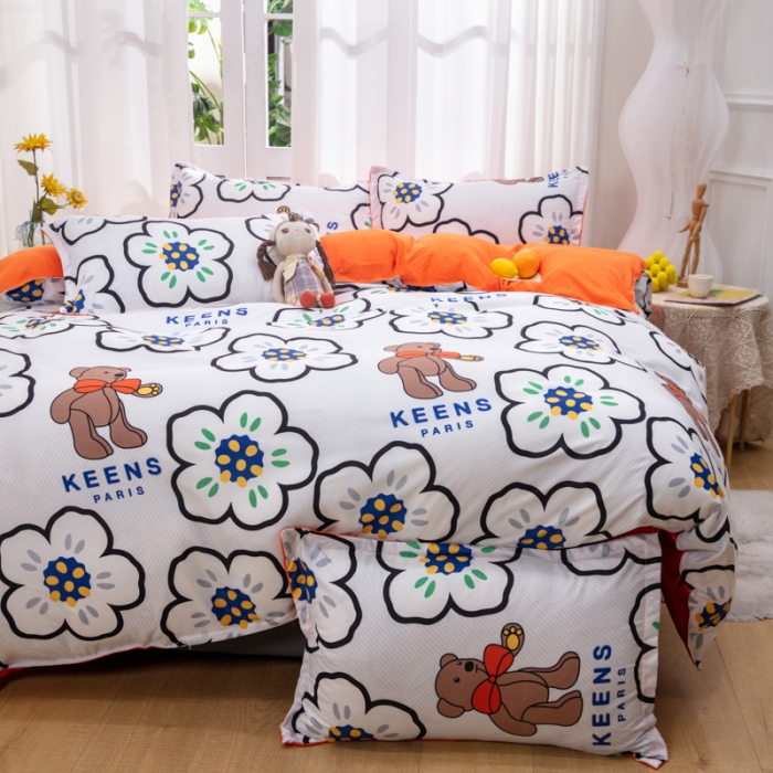 91家纺网 家纺一手货源 找家纺 2023新款亲肤棉美棉芦荟棉四件套美棉（8月）新花色 巴黎世家